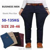 Pantalon pour hommes Business Brack Cotton Pantmand Stretch Boy Elastic Slim Fit Casual Big plus taille 42 44 Black Kaki Red Blue Pant 220921