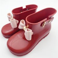 Botlar kızlar yağmur çocuklar su geçirmez çocuk kauçuk pu jöle yumuşak katı bebek ayakkabıları kaymaz bebek siyah yağmur kız 220921