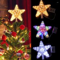 Decorazioni natalizie illuminate Topper Star Topper Pentagram Top Ornaments Merry Noel Navidad 2022