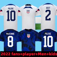 2022 USAS PULISIC MCKENNIE JERSEY SOCUCEIRA Adams Reyna McKennie Weah Morgan Rapinoe Camisa 22 Estados Unidos Kit Kit Men Football