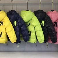 키즈 코트 아기 옷 아이의 옷 하향 코트 재킷 후드 두꺼운 따뜻한 아웃복 소녀 소년 소녀 외부 핑크 핑크 노란색 진한 블루 110-160cm