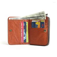 محفظة رجالي محفظة جلدية أصلية عملة صلبة سحاب فاخرة تصميم الأموال الصغيرة حقيبة بطاقات خمر محفظة مصغرة