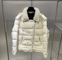 디자이너 탑 다운 코트 베스트 여자 파카 패션 클래식 프린트 인쇄 여성 의류 오토바이 모피 칼라 겨울 자켓