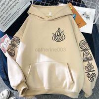 Avatar The Last Airbender Harajuku Anime Sweat à capuche Water Earth Fire Air Graphics Ulzzang 90S Oversize Patchwork Sweatshirt G220725