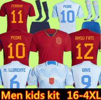 2022 إسبانيا لكرة القدم جماهير المشجعين نسخة Pedri Ansu Gavi Fati Ferran Torres Morata Football Shirt Koke Azpilicueta Men and Kids مجموعات مجموعات