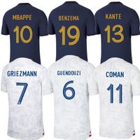 2022 2023 Benzema Mbappe Griezmann Soccer Jersey Kante Maillot de Foot Equipe Maillots Dassi di camicia da calcio La 2022 uomini kit per bambini