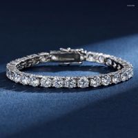 Link Armb￤nder 5mm Moissanit Tennis f￼r Frauen 925 Sterling Silber Wei￟gold Hochzeit Hochzeit Labor Labor -Diamantarmband GRA