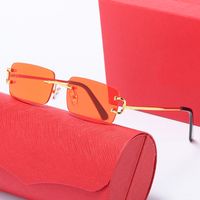디자이너 선글라스 카르티 안경 패션 패션 장식 유니탄 프레임이없는 눈 보호 투명한 사각형 플레이트 rimless with rimless with sunglasses