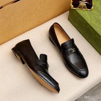 AAA 6 Design Design Dress Shoes Mens Men Black أصلي من الجلد مصمم مدبب رجال الأعمال Oxfords Gentlemen Travel Walk