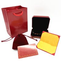귀걸이 목걸이를위한 빨간 브랜드 보석 상자 브레이스 브로치 고리 상자