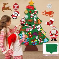 크리스마스 장식 Fengrise Felt DIY Tree Merry Xmas Navidad Year Gifts Kids 220923