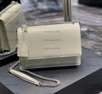 Brandbags1990 Designer Aligator Pols Bag 22 cm Bolsas de couro genu￭nas Bolsa de moda da moda Envelope de lady saco de ombro bolsas de luxo de couro