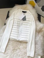 Men Women designer downs jackets Knitted long- sleeve paneled...