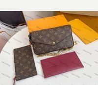 Bolsas de bolsas de noite bolsas de ombro com bolsa de pó de caixa Pochette Felicie feminina feminina genuína Luxurys Designers bolsas de aba de aba