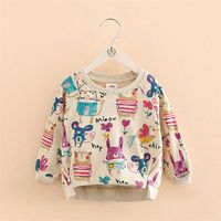 Pullover Autumn Spring 2 3 4 5 6 7 8 9 10 years carual Long Sleeve Cartoon Print Cotton Switshirs for Kids Baby Girls 220924
