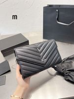 Bolso de hombro Tote Luxury Purse Bags Mensaje Bolsas Cluth Classic Genuine Leather Crossbody Dise￱adores Fashion 5a Gold Chain 22cm Woc Casual Black