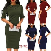 Casual Dresses Women Spring Summer Turn- down Collar Fit Work...