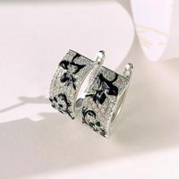 Orecchini a cerchio Caoshi Design floreale grazioso per donne abbaglianti gioielli zirconia Regalo freddo Temperamento di bellezza Lady's Accessori