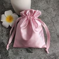 Large Chinese Satin Fabric Gift Pouches Solid color Silk Dra...