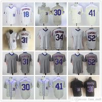 Mitchell and Ness Baseball Jersey Vintage 52 Yoenis Cespedes 18 Darryl Strawberry 30 Michael Conforto 1969 31 Mike Piazza 41 Tom Seaver Jerseys