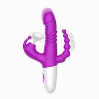 Vibrador de massageador de brinquedos sexuais Novos melhores 3 em 1 estimulador triplo empurrando girando a largura de coelho silicone adulto para mulheres