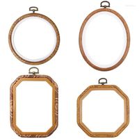 Sewing Notions 4Pcs Embroidery Hoops Imitated Wood Plastic D...