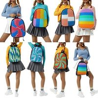 Запредить свою рюкзак декомпрессионной школы рюкзак Серые Серые Симпатичные Rainbow Pop Fidget Bookbeb Back Back в школу 220513