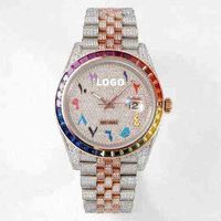 roley Moissanite Datejust Day-Date Designer Watch Mechanical Watch Sports Super 3235 Movement 904L Steel Twe Tone Gold Arabian Full Diamond