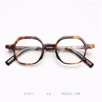 Güneş gözlüğü çerçeveleri vintage el yapımı asetat altıgen gözlükler erkek kadın gözlükleri çerçeve optik miyopi reçeteli lüks gözlük