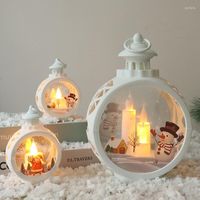 Noel dekorasyonları LED ışık penceresi Noel Baba Kardan Adam Rüzgar Lambası Rahip Dekor Ev için Noel Hediye Mutlu Yıl