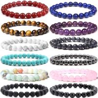 Brins de perles 8 mm Bracelets pour hommes pour hommes femmes de pierre gu￩rison extension rond cristal semi-pr￩cieuse drop drop deli amajewelry amfgd
