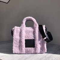 Faux Fur Duffel-Taschen kleine Mini-Einkaufstasche Teddy-Bär-Serie Pendlertaschen Frauenhandtaschen
