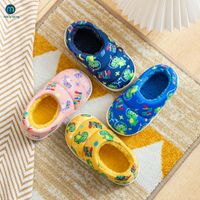طباعة أطفال النعال للأولاد أحذية داخلية طفلة شريحة الفراء القطن دافئة شتاء البيت الأطفال