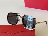 Óculos de sol designer de aviação para mulheres homens exclusivos gradiente de moldura de metal dupla de ponte preta lente quadrada lente feminina oleosidade feminina carti santos de olhos caixa de óculos