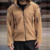 남성 재킷 겨울 남자 코트 아웃 도어 스포츠를위한 단색 후드 캐주얼 따뜻한 플러시 멀티 포켓 재킷
