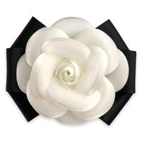Épingles broches Camellia tissu fleur de fleur noire Clip de cheveux et broche Accessoires d'épingle à broche pour femmes Drop fête de mariage Deli Amajewelry AMCK5
