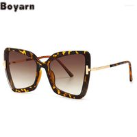Солнцезащитные очки Boyarn Butterfly в форме современной ретро -ретро большая рама UV400 оттенки Пографии в каламбуле солнечные очки