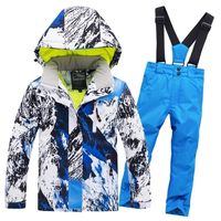 스키 슈트 브랜드 소년 소녀 슈트 방수 바지 재킷 재킷 세트 겨울 스포츠 두꺼운 옷 어린이 S 30 l220929