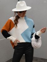 Kadın Hoodies Kadın Sweatshirts Kadın Kazak Sonbahar ve Kış Sahte Boyun Geometrik Eklenmiş Gevşek Olacak Kükürt