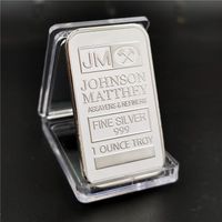 5PCS /SET Prezent Nieznetyczny Johnson Matthey JM Silver Gold Plaked Bullion Bar