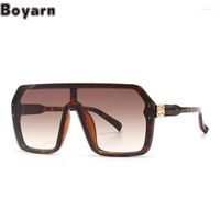 Солнцезащитные очки Boyarn Design Modern Flat Top One Piece Retro Trend Singer Singers звезды того же цвета солнечные очки