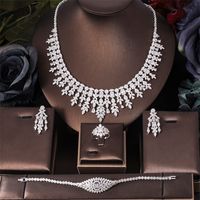 Wedding Jewelry Sets jankelly luxury 4pcs Bridal Zirconia Fo...