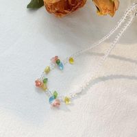 Чокер ретро французский акриловый цветок темперамент женский ожерелье Клавиля
