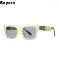 Солнцезащитные очки Boyarn Marble Square Uv400 Shades Modern Retro ins мода Oting Sun очки