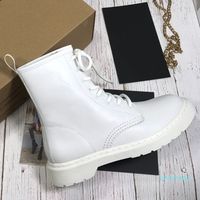 Women Boots Autumn and Winter New White Lace Up Fashion Martin Shoes Short