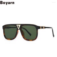 Солнцезащитные очки Boyarn Fashion большой рамный металлический смысл продвинутые мужские и женские общие деловые очки Ins Sun