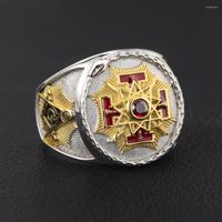 Кластерные кольца суверенный великий гранд -инспектор 33 градуса масонский масонский серебряный кольцо стерлингов