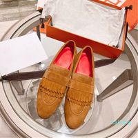 2022- 고급 다목적 로퍼 간단한 컬러 블로킹 캐주얼 신발 낮은 발 뒤꿈치 편안한 아파트