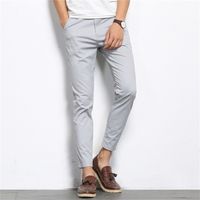 Browon Fashions Autumn Color sólido Pantalones casuales Ligeros de longitud elástica de alta calidad Pantalones formales de alta calidad Men 220810