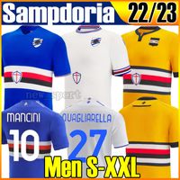 22 23 Sampdoria Futbol Forması Bonazzoli Retro Candreva 2022 2023 Sampdoria Vintage Classic Mancini Vialli Cerezo Forma Attilio Lombardo Footba Gömlek Erkekler S-XXL